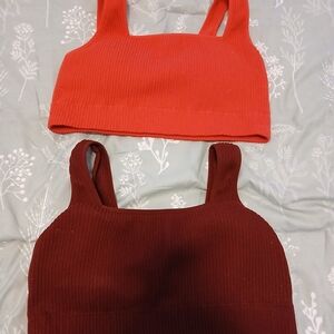 Maurices Red and Dark Red Ribbed Bras